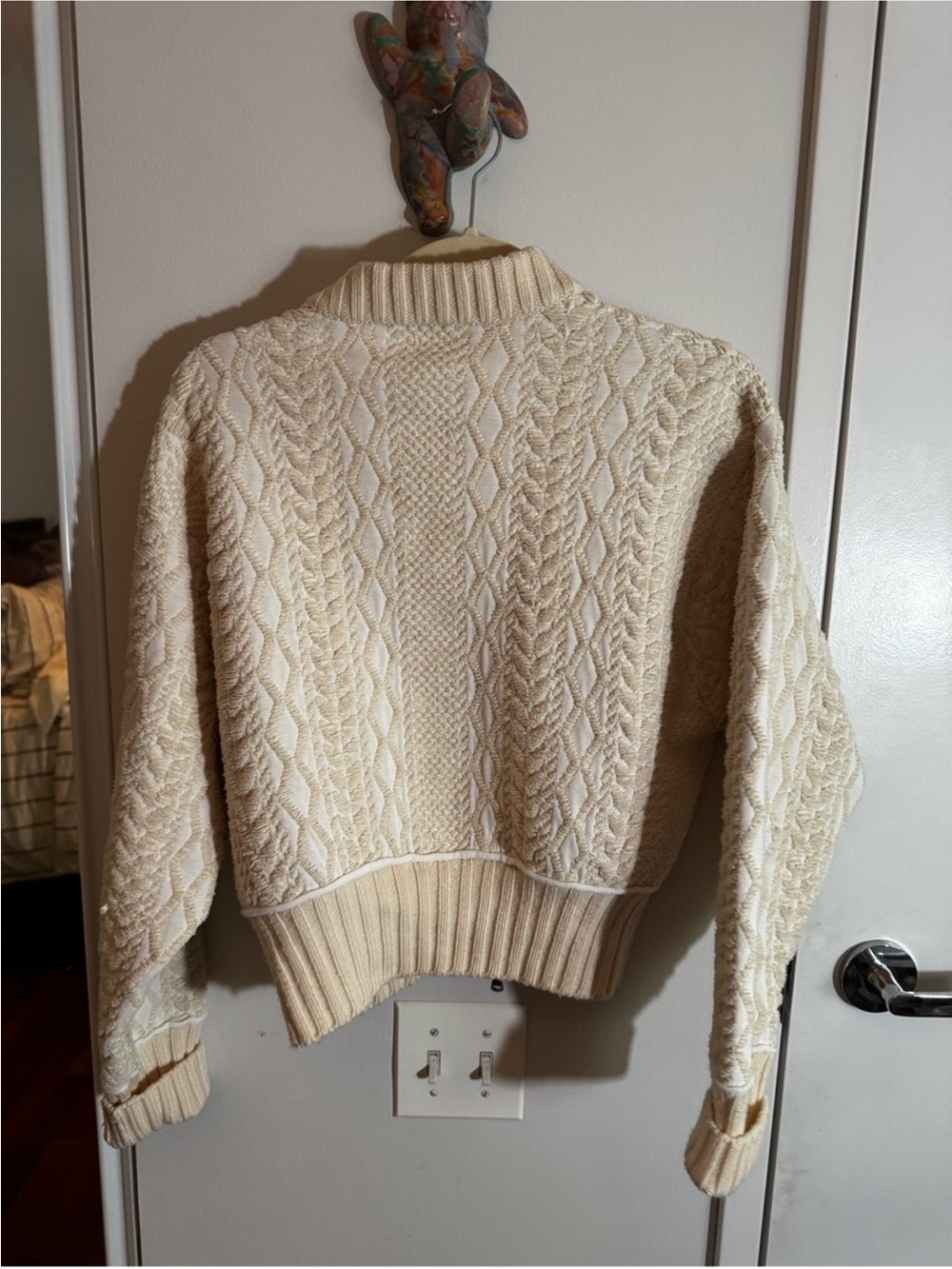 3.1 Phillip Lim Cream Cable Knit Full Zip Cardigan Zip Pockets Size M - Picture 6 of 6